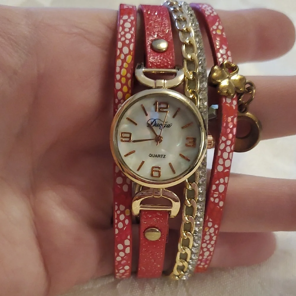 Red and Gold Quartz Watch